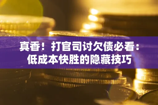 济南真香！打官司讨欠债必看：低成本快胜的隐藏技巧